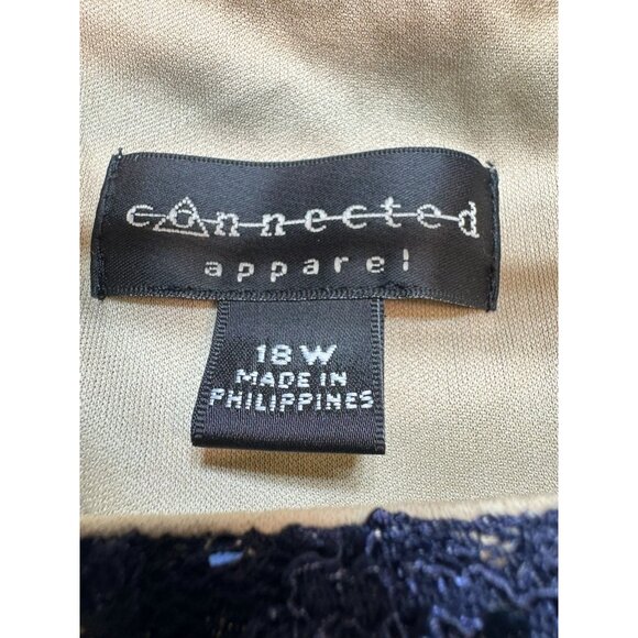 Connected Apparel Womens Lace & Draped Maxi Evening Dress 18W Navy Blue - Picture 2 of 16